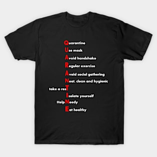 Red and white quarantine T-Shirt